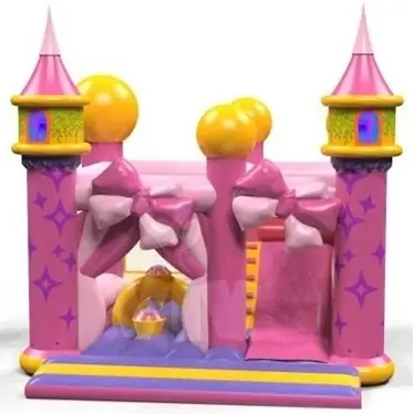 Pink Castle Combo roofed inflatable bounce