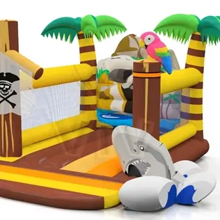 Pirate without roof open-top inflatable bounce