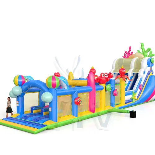 Slide with Active Center Underwater World commercial inflatable active center