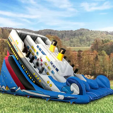 Titanic ship-shaped inflatable slide