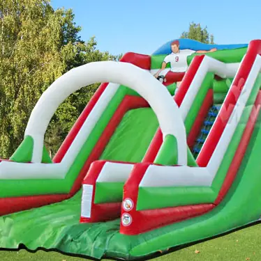 Football-themed inflatable slide for sports events