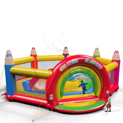 Soft Mountain Crayons XL with fence commercial inflatable soft mountain