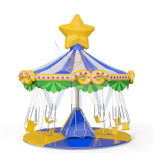 Stationary carousel with a roof Star (with blower, without homologation) commercial mechanical carousel attraction