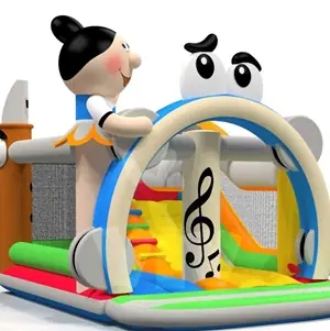 Tambourine roofed inflatable bounce