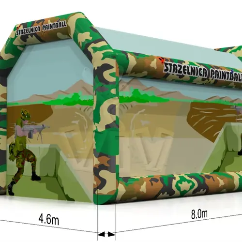 Tent shooting gallery paited 8 x 4.6 x 4.6 m commercial promotional inflatable tent