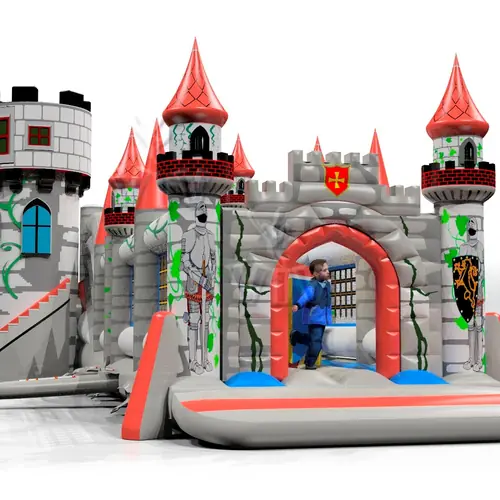 the Lionheart with Active Center - Knights Collection commercial inflatable slide