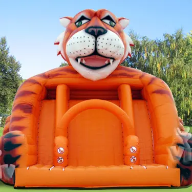 Tiger-shaped inflatable slide