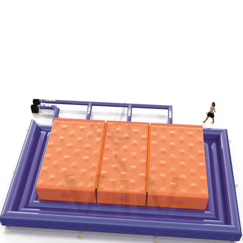 Triple jump cushion for trampoline commercial inflatable action game