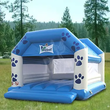 Velvet roofed inflatable bounce