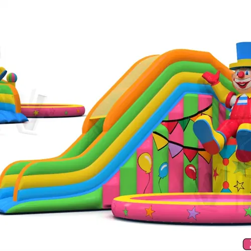Water slide Clown 12.3 x 9.6 x 6.3 m commercial inflatable slide