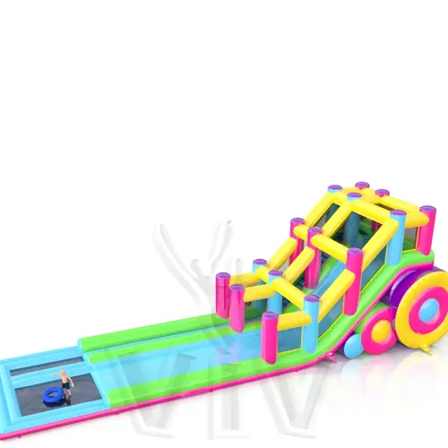 Waterslide with pool and Entrance on the Same Side commercial inflatable slide