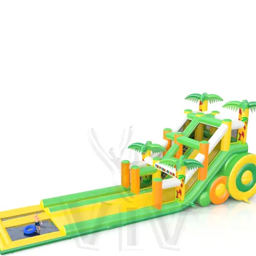 Waterslide with pool Tropical Islands commercial inflatable slide