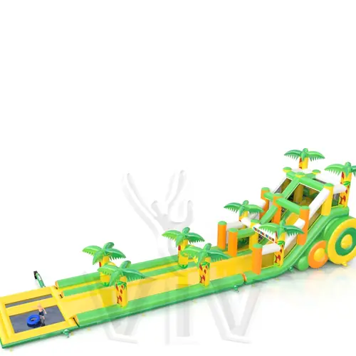 Waterslide with pool Tropical Islands 3 parts commercial inflatable slide