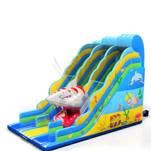 wave with shark Underwater World commercial inflatable slide