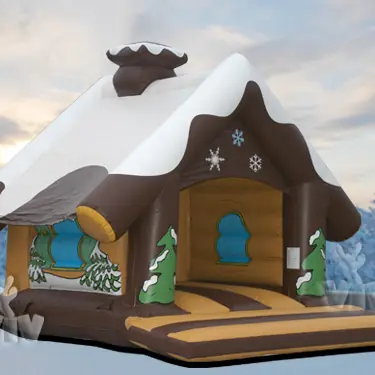 Winter House roofed inflatable bounce