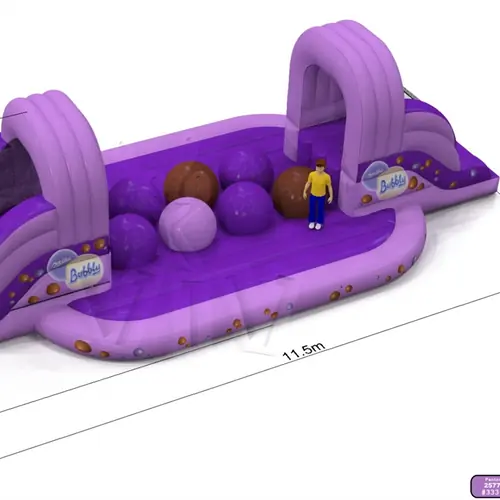 Wipe-Out 11.5 x 5.7 x 3.5 m commercial inflatable wipe-out attraction
