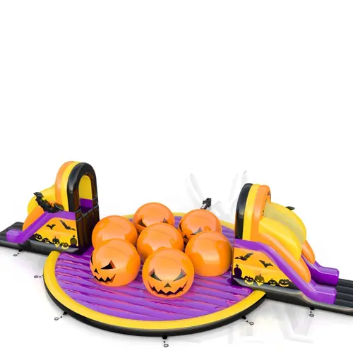 Wipe Out 7 Balls commercial inflatable wipe-out attraction