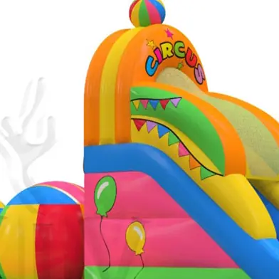 Wipe-out Circus 19.3 x 6.1 x 5.5 m commercial inflatable wipe-out attraction