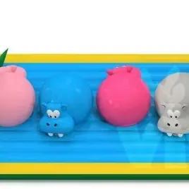 Wipe-Out Hippo - Collection Jungle de Luxe commercial inflatable wipe-out attraction