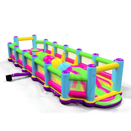Wipe out M with fence Startup commercial inflatable wipe-out attraction