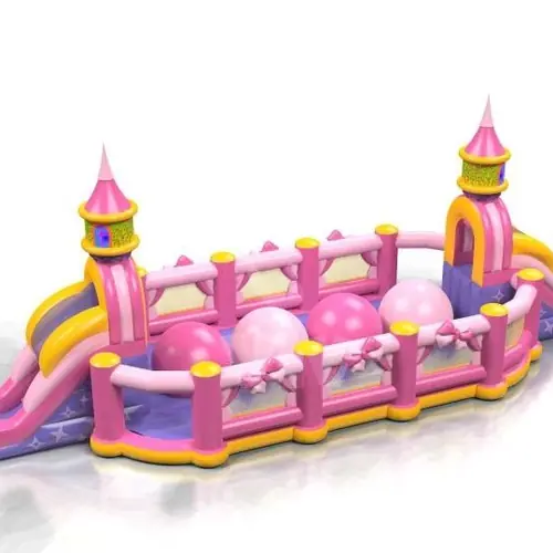 Wipe-Out Pink - Pink Collection commercial inflatable wipe-out attraction