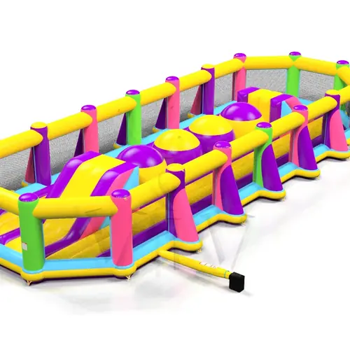 Wipe-out Startup XXL with fence commercial inflatable wipe-out attraction