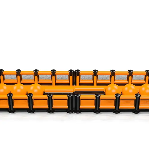 Wipe-Out with Balance Beam Black and Orange commercial inflatable wipe-out attraction