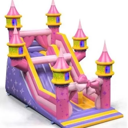 with Towers - Pink Collection commercial inflatable slide